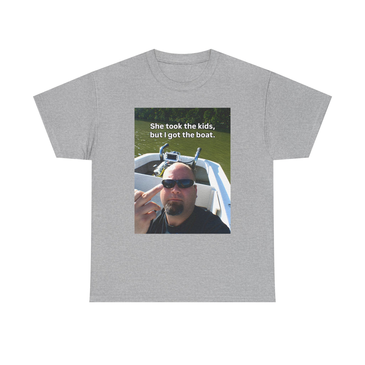 She Took The Kids But I Got The Boat Unisex Heavy Cotton Tee