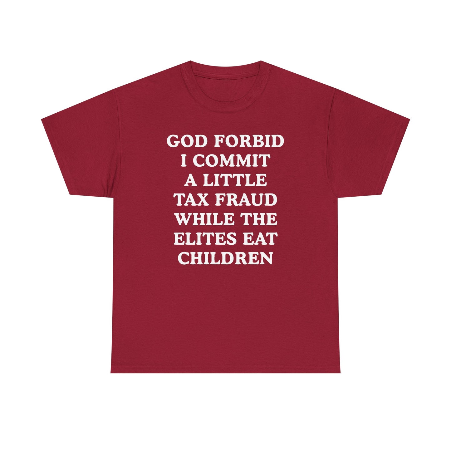 God Forbid I Commit a Little Tax Fraud Unisex Heavy Cotton Tee
