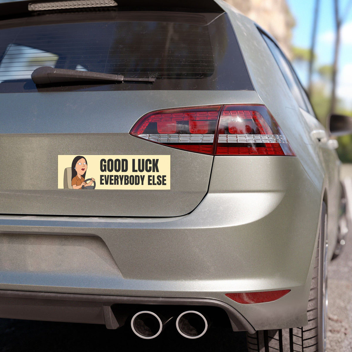 Good Luck Everybody Else Meme Car Magnet 10" x 3"