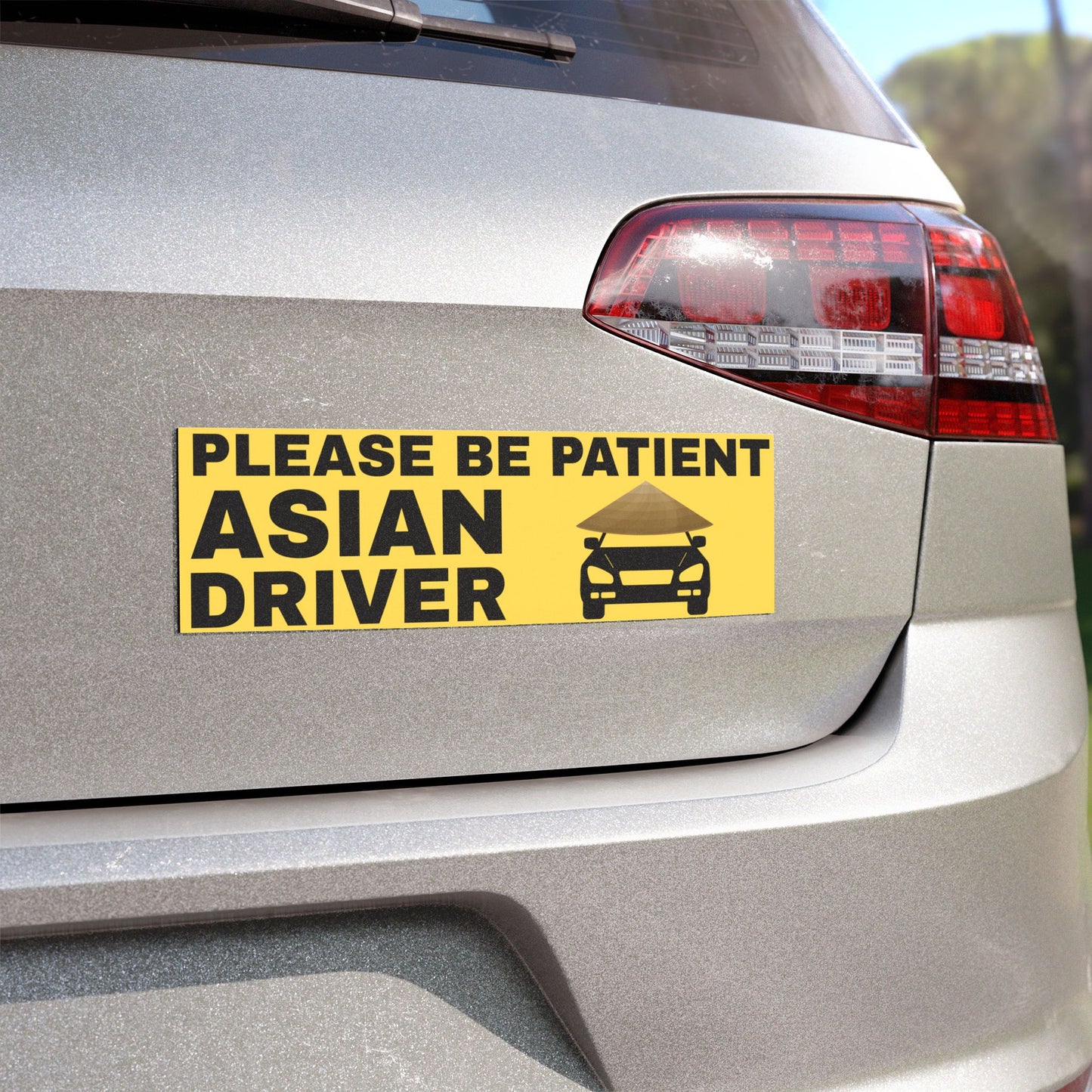 Please Be Patient Asian Driver 10" x 3" Car Magnet