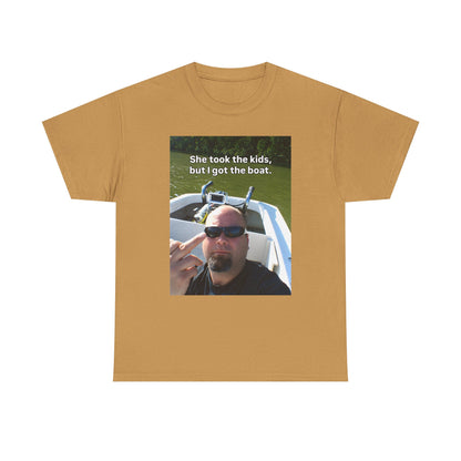 She Took The Kids But I Got The Boat Unisex Heavy Cotton Tee