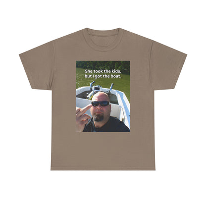 She Took The Kids But I Got The Boat Unisex Heavy Cotton Tee