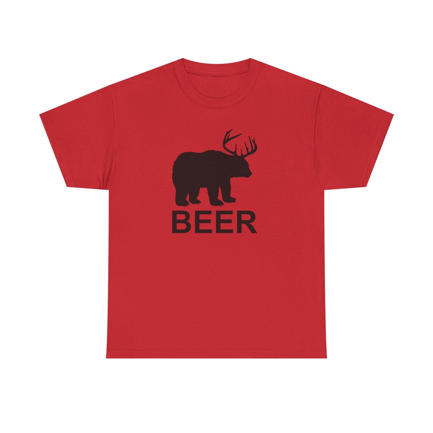 Bear and Deer Make Beer Unisex Heavy Cotton Tee
