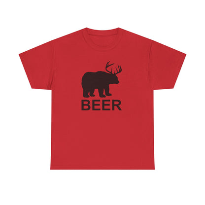 Bear and Deer Make Beer Unisex Heavy Cotton Tee