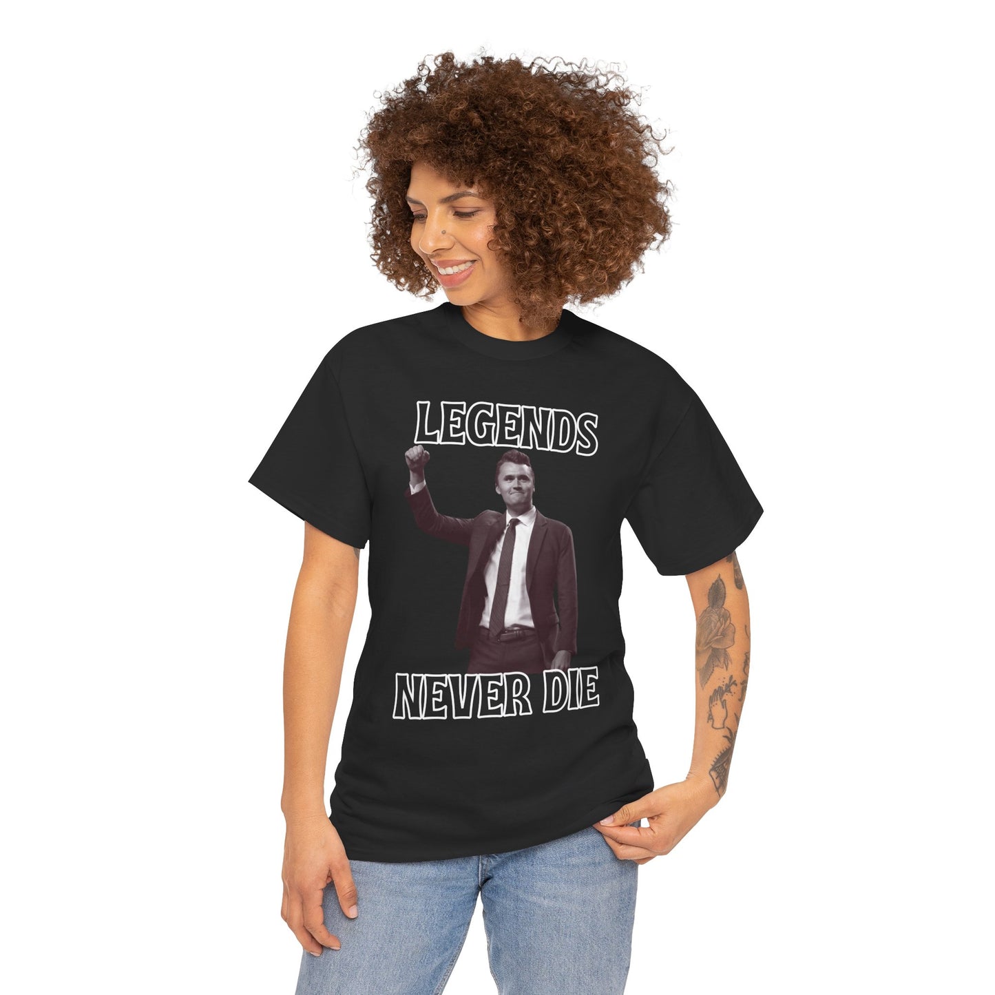 Legends Never Die Charlie Kirk Unisex Heavy Cotton Tee