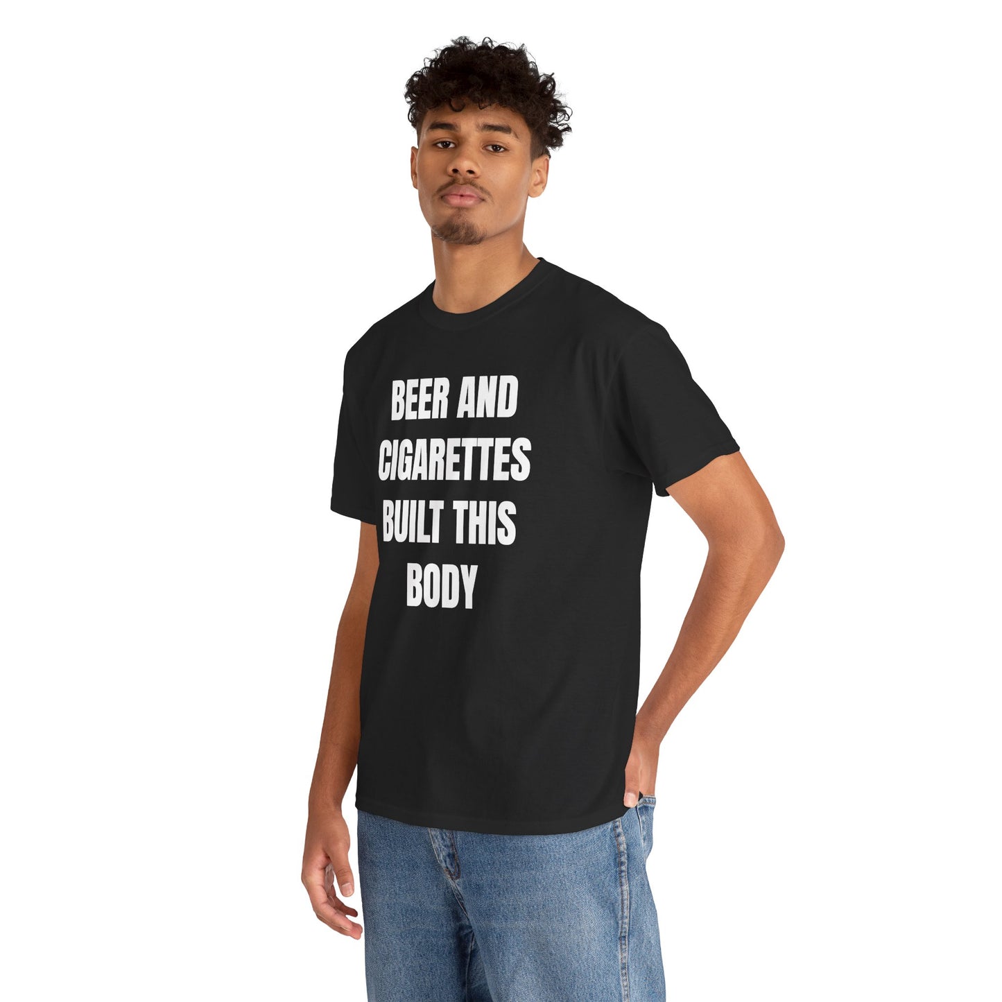 Beer and Cigarettes Built this Body Unisex Heavy Cotton Tee