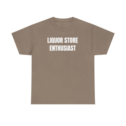 Liquor Store Enthusiast Unisex Heavy Cotton Tee - Funny Shirt - Joke - Gift for Men and Women