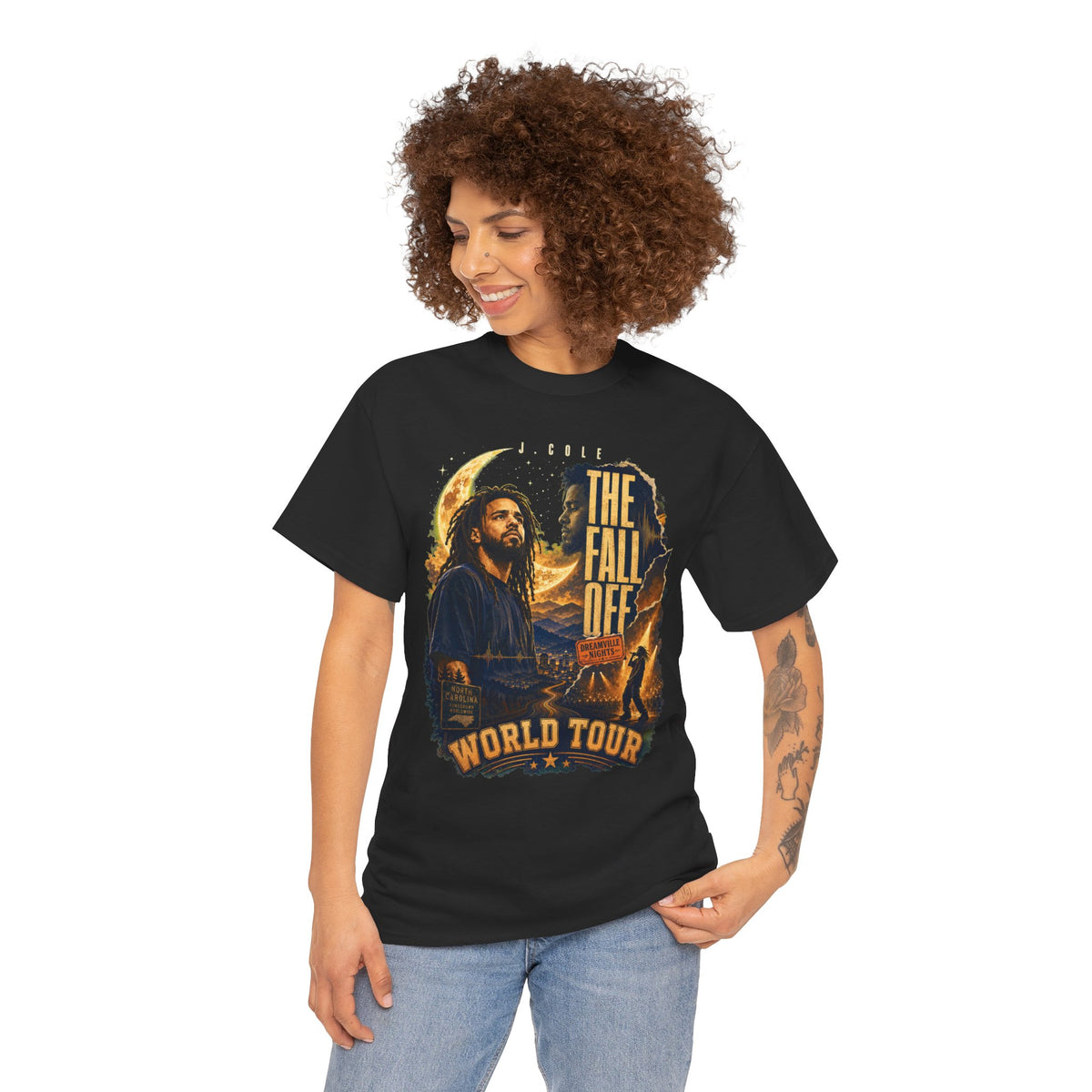 The Fall off World Tour J Cole Unisex Heavy Cotton Tee