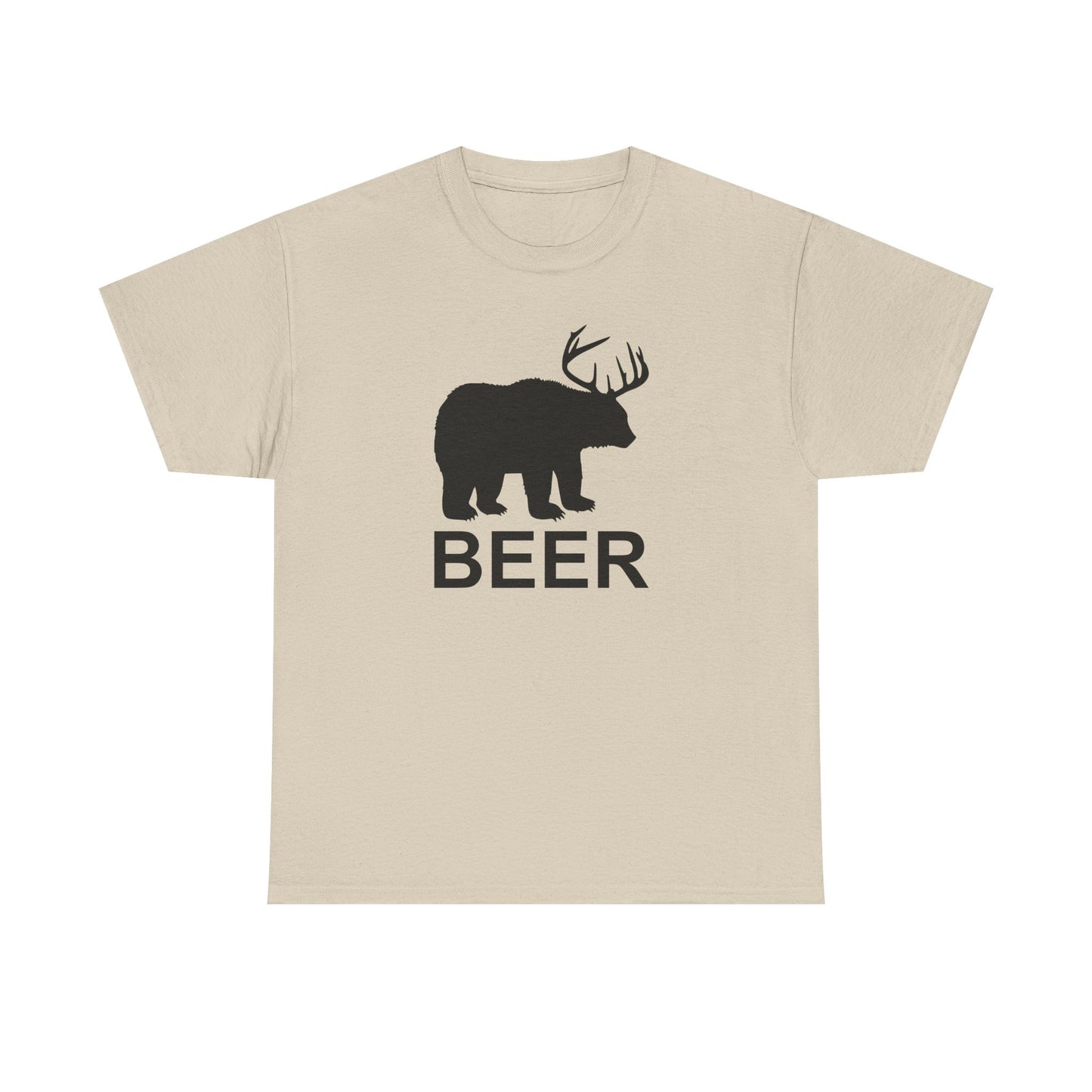 Bear and Deer Make Beer Unisex Heavy Cotton Tee