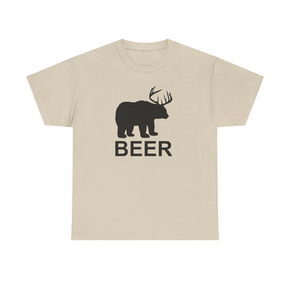 Bear and Deer Make Beer Unisex Heavy Cotton Tee