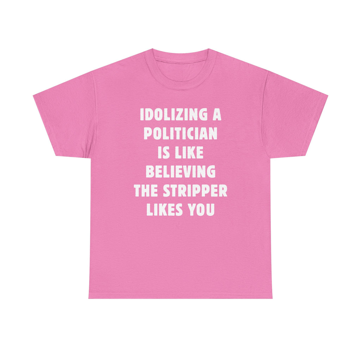 Idolizing a Politician is Like Believing the Stripper Likes You Unisex Heavy Cotton Tee