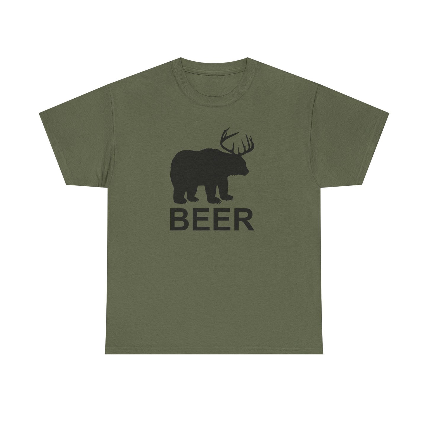 Bear and Deer Make Beer Unisex Heavy Cotton Tee