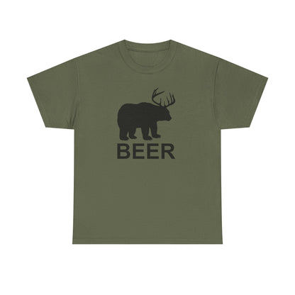 Bear and Deer Make Beer Unisex Heavy Cotton Tee