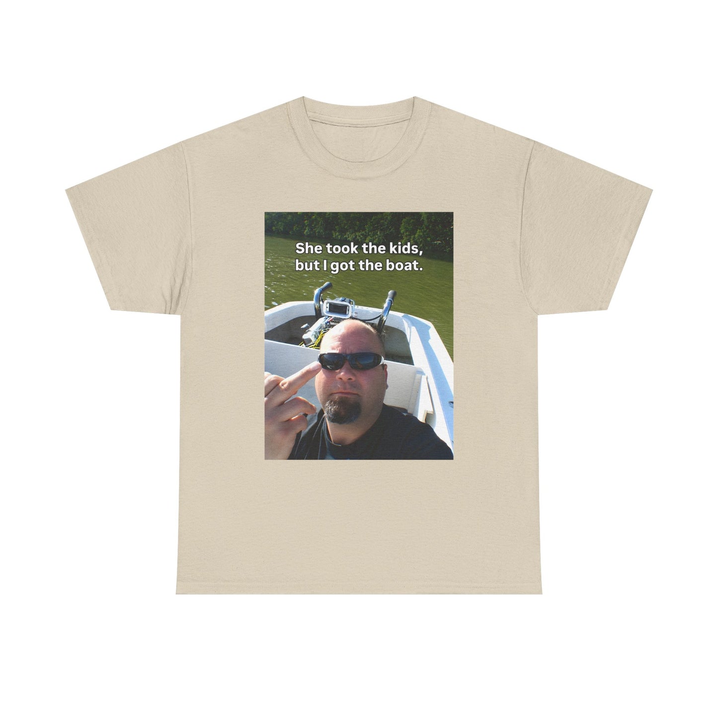 She Took The Kids But I Got The Boat Unisex Heavy Cotton Tee