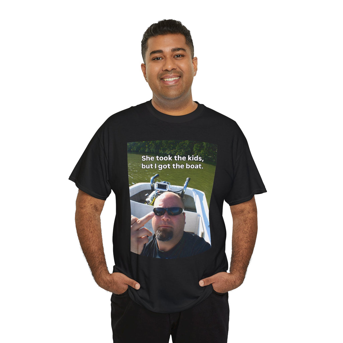 She Took The Kids But I Got The Boat Unisex Heavy Cotton Tee