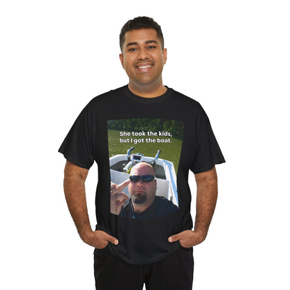 She Took The Kids But I Got The Boat Unisex Heavy Cotton Tee