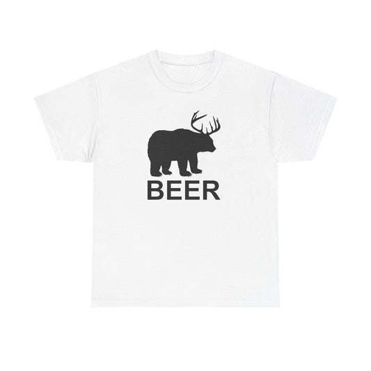 Bear and Deer Make Beer Unisex Heavy Cotton Tee