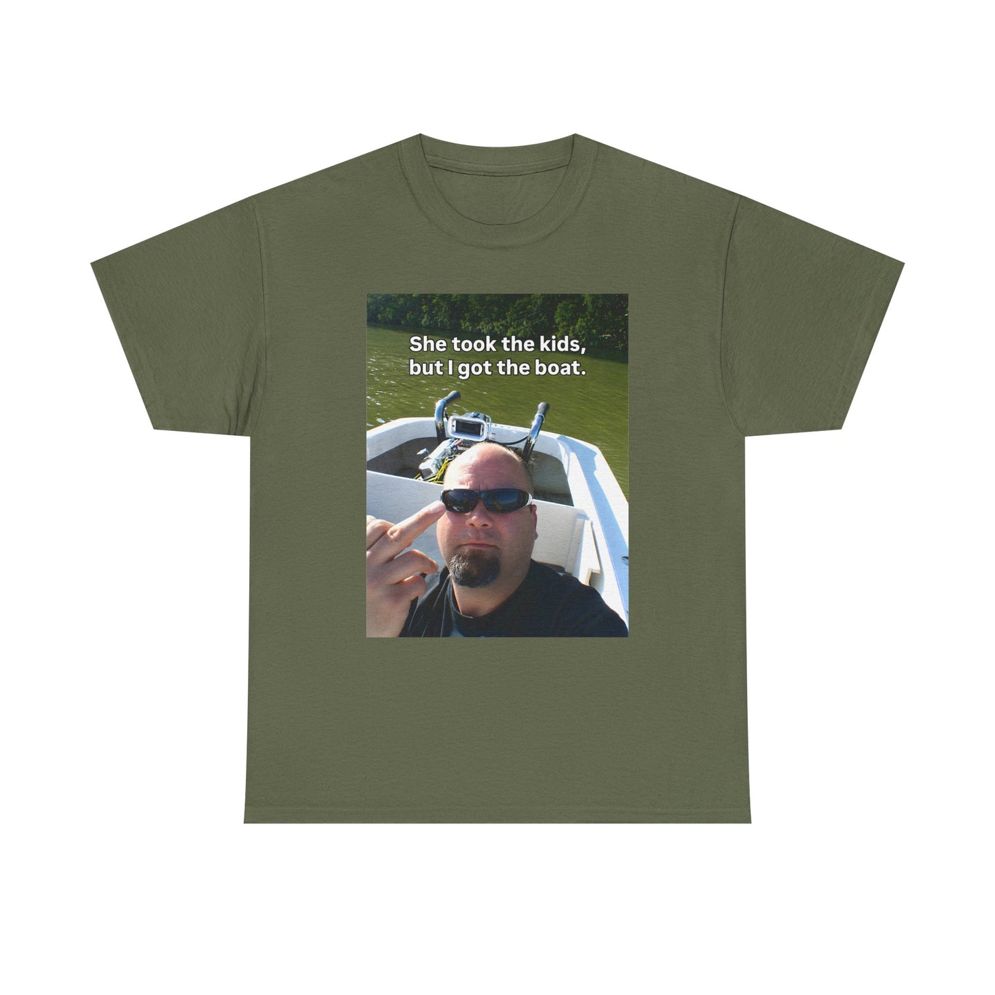 She Took The Kids But I Got The Boat Unisex Heavy Cotton Tee