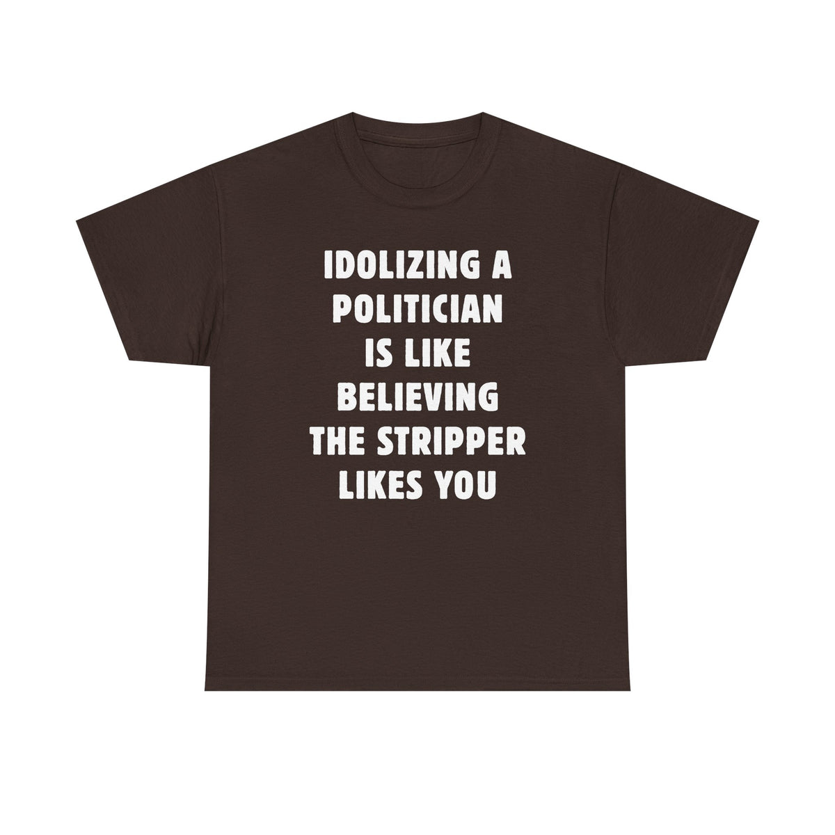 Idolizing a Politician is Like Believing the Stripper Likes You Unisex Heavy Cotton Tee