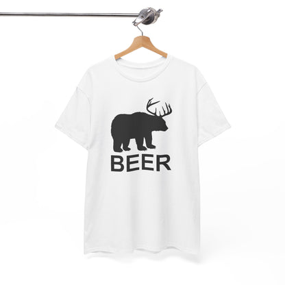 Bear and Deer Make Beer Unisex Heavy Cotton Tee