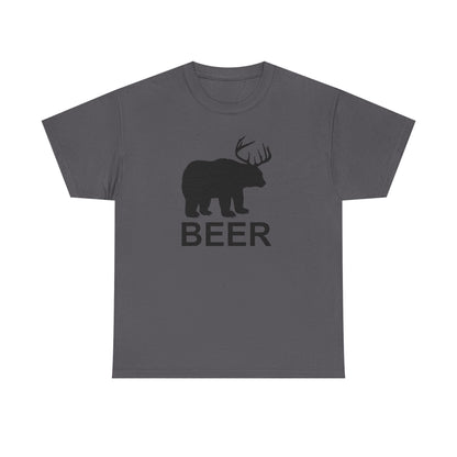 Bear and Deer Make Beer Unisex Heavy Cotton Tee