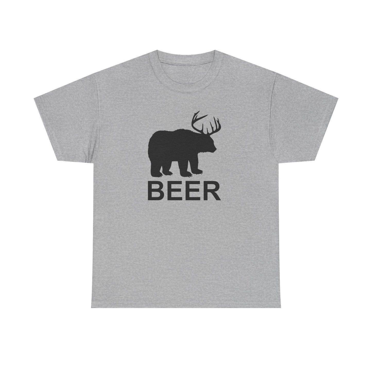 Bear and Deer Make Beer Unisex Heavy Cotton Tee