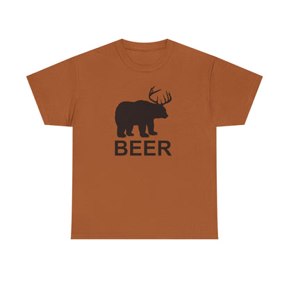 Bear and Deer Make Beer Unisex Heavy Cotton Tee