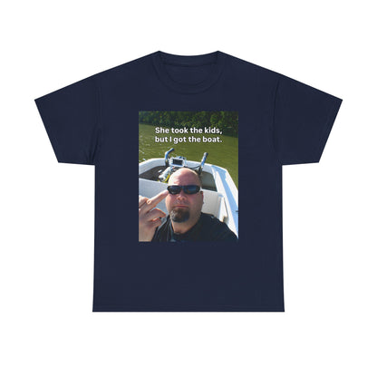 She Took The Kids But I Got The Boat Unisex Heavy Cotton Tee