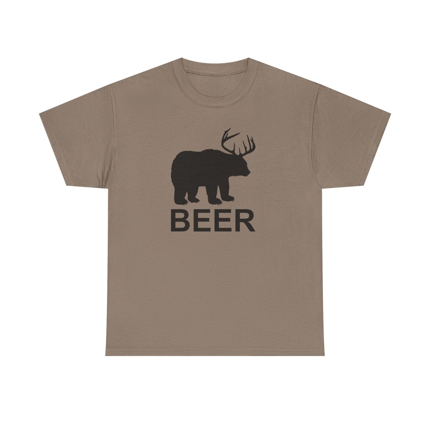 Bear and Deer Make Beer Unisex Heavy Cotton Tee