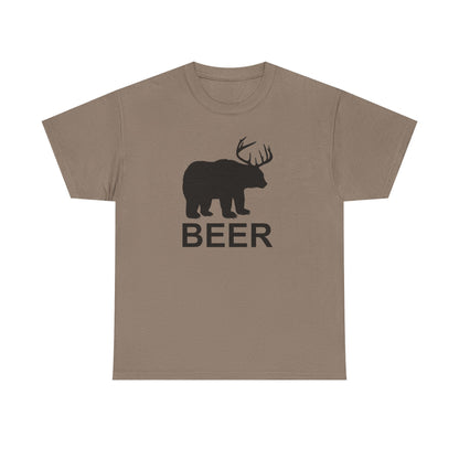 Bear and Deer Make Beer Unisex Heavy Cotton Tee