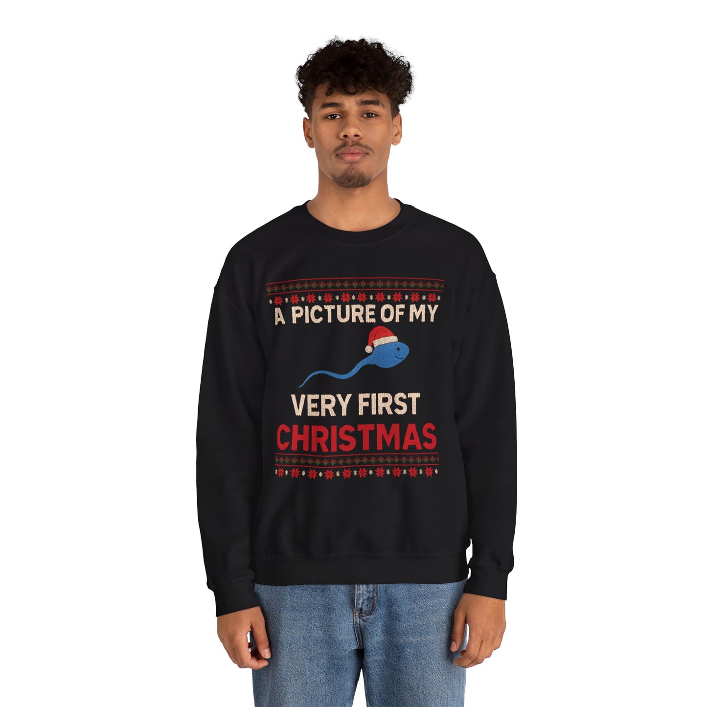 A Picture Of My Very First Christmas Sperm Unisex Heavy Blend™ Crewneck Sweatshirt