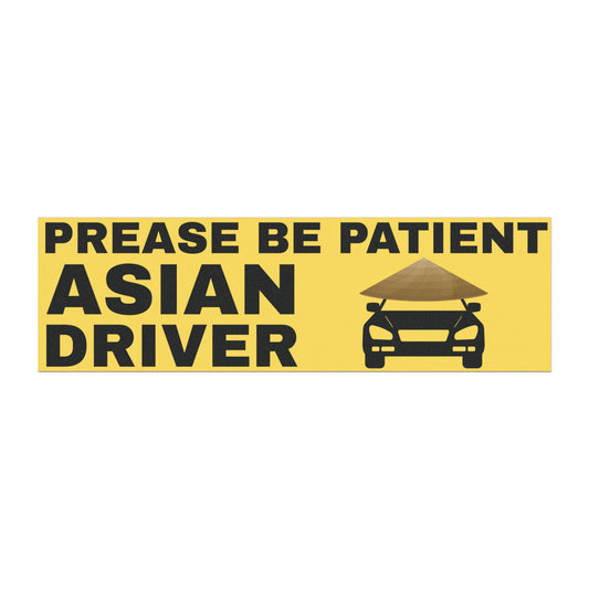 Prease Be Patient Asian Driver 10" x 3" Car Magnet