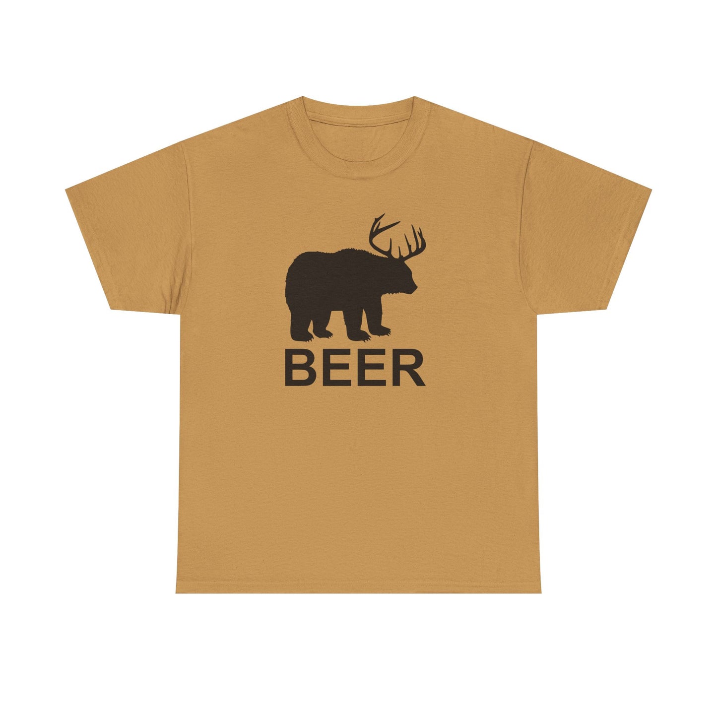 Bear and Deer Make Beer Unisex Heavy Cotton Tee