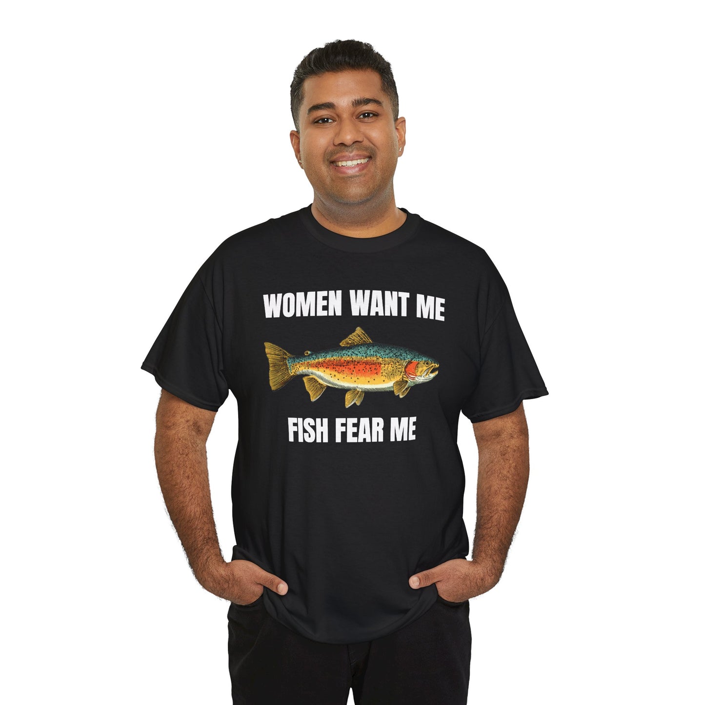 Women Want Me Fish Fear Me Unisex Heavy Cotton Tee