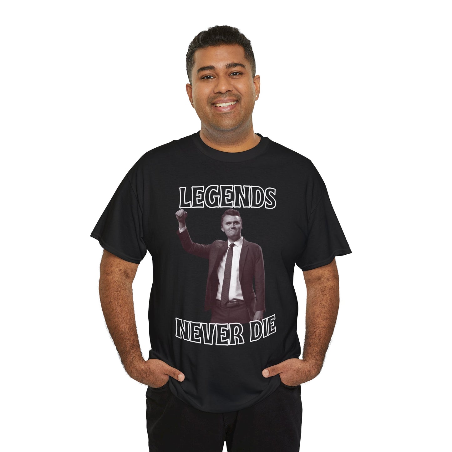 Legends Never Die Charlie Kirk Unisex Heavy Cotton Tee