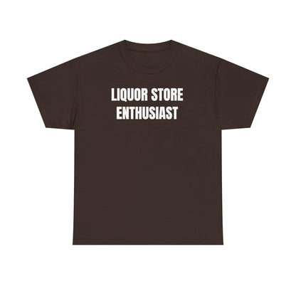 Liquor Store Enthusiast Unisex Heavy Cotton Tee - Funny Shirt - Joke - Gift for Men and Women