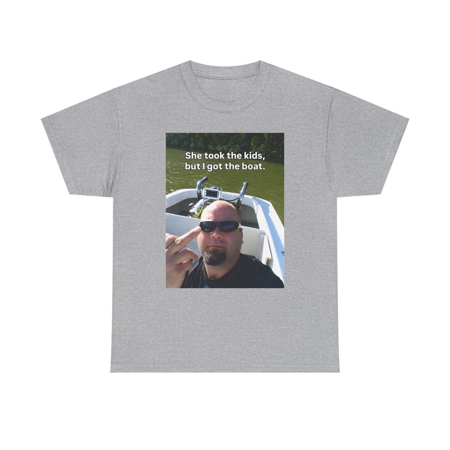 She Took The Kids But I Got The Boat Unisex Heavy Cotton Tee