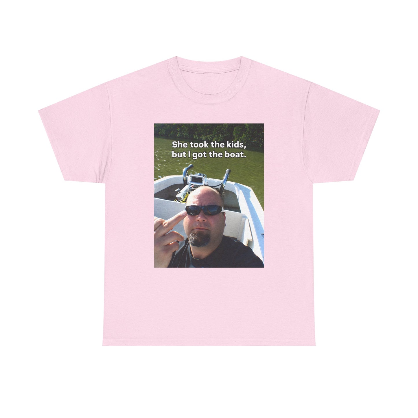 She Took The Kids But I Got The Boat Unisex Heavy Cotton Tee
