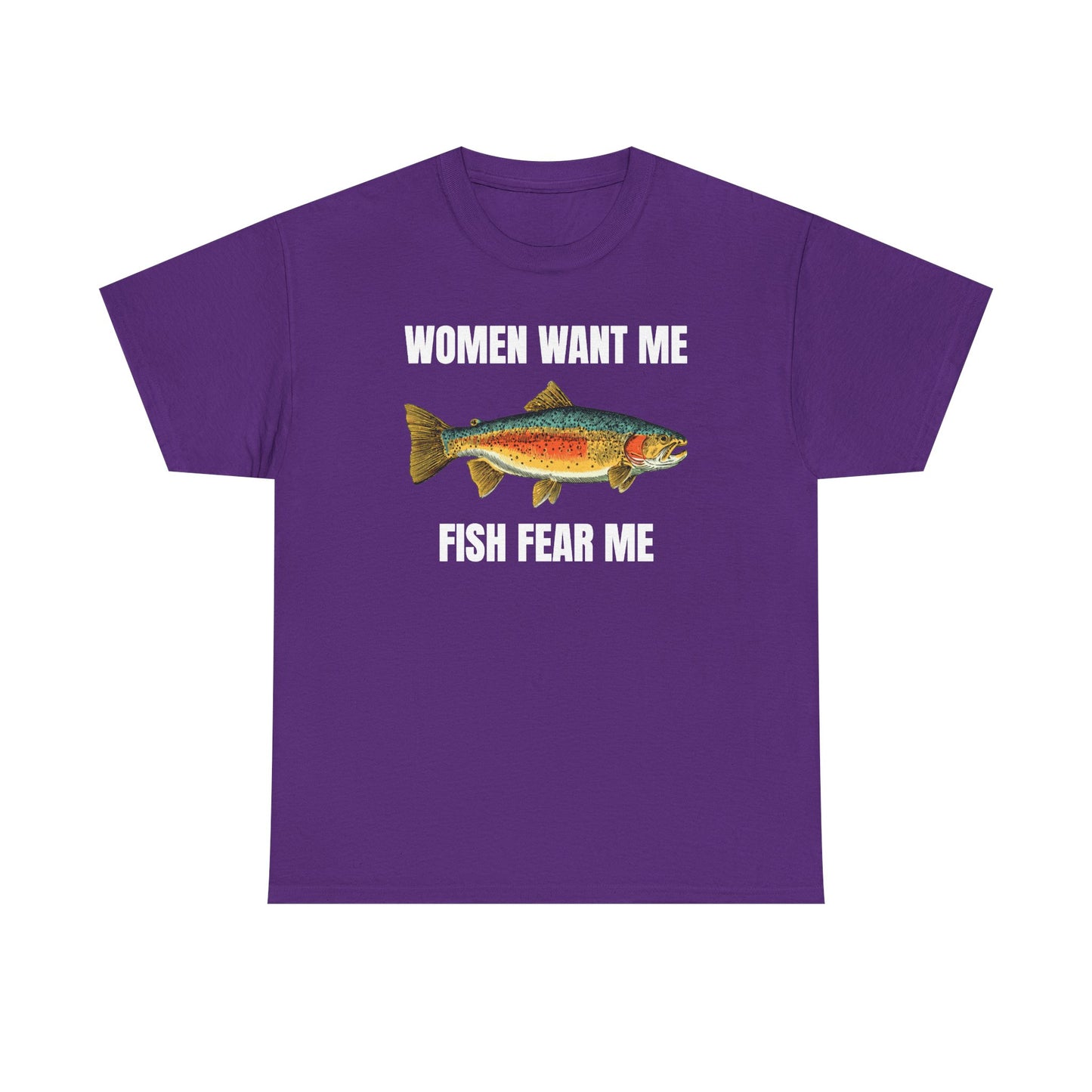 Women Want Me Fish Fear Me Unisex Heavy Cotton Tee