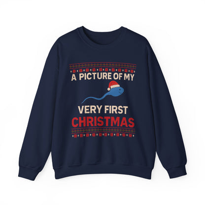 A Picture Of My Very First Christmas Sperm Unisex Heavy Blend™ Crewneck Sweatshirt