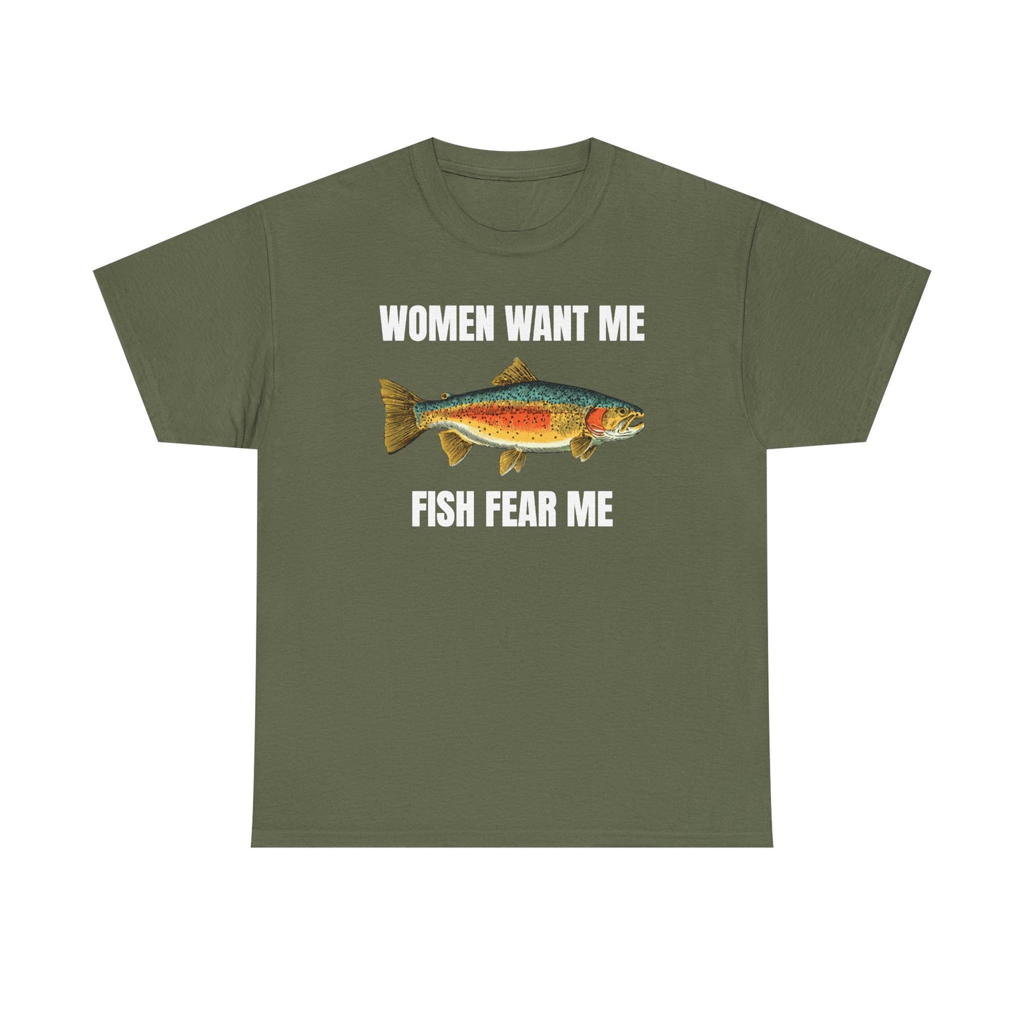 Women Want Me Fish Fear Me Unisex Heavy Cotton Tee