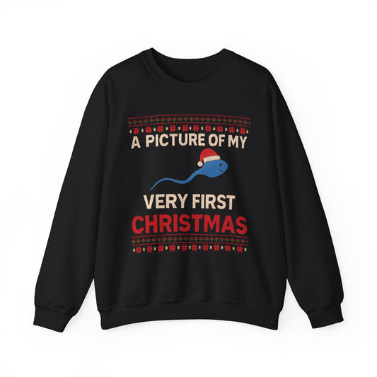 A Picture Of My Very First Christmas Sperm Unisex Heavy Blend™ Crewneck Sweatshirt