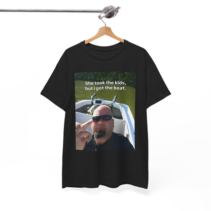 She Took The Kids But I Got The Boat Unisex Heavy Cotton Tee