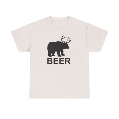 Bear and Deer Make Beer Unisex Heavy Cotton Tee