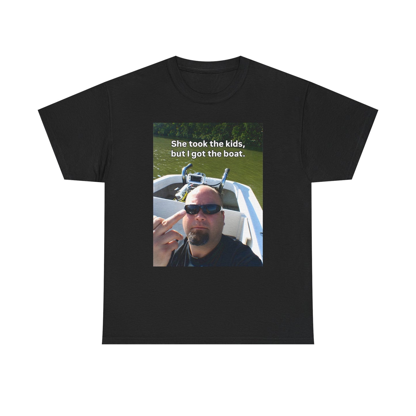 She Took The Kids But I Got The Boat Unisex Heavy Cotton Tee