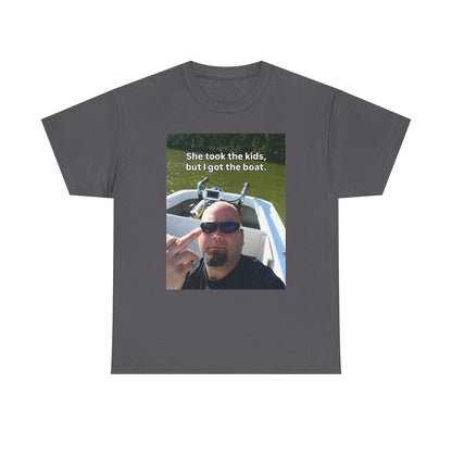 She Took The Kids But I Got The Boat Unisex Heavy Cotton Tee