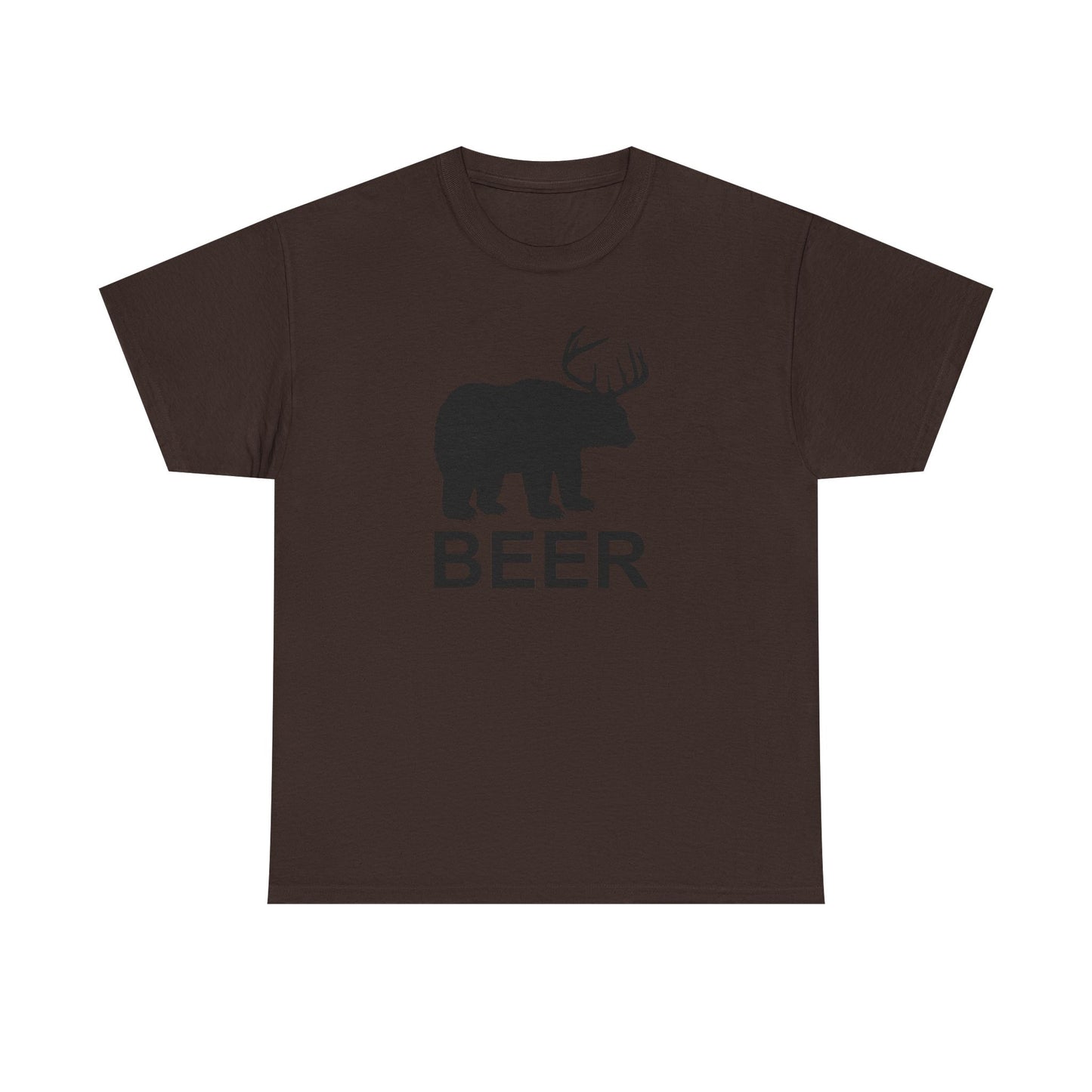 Bear and Deer Make Beer Unisex Heavy Cotton Tee