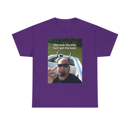 She Took The Kids But I Got The Boat Unisex Heavy Cotton Tee
