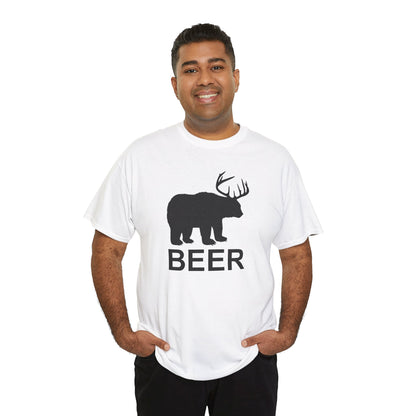 Bear and Deer Make Beer Unisex Heavy Cotton Tee