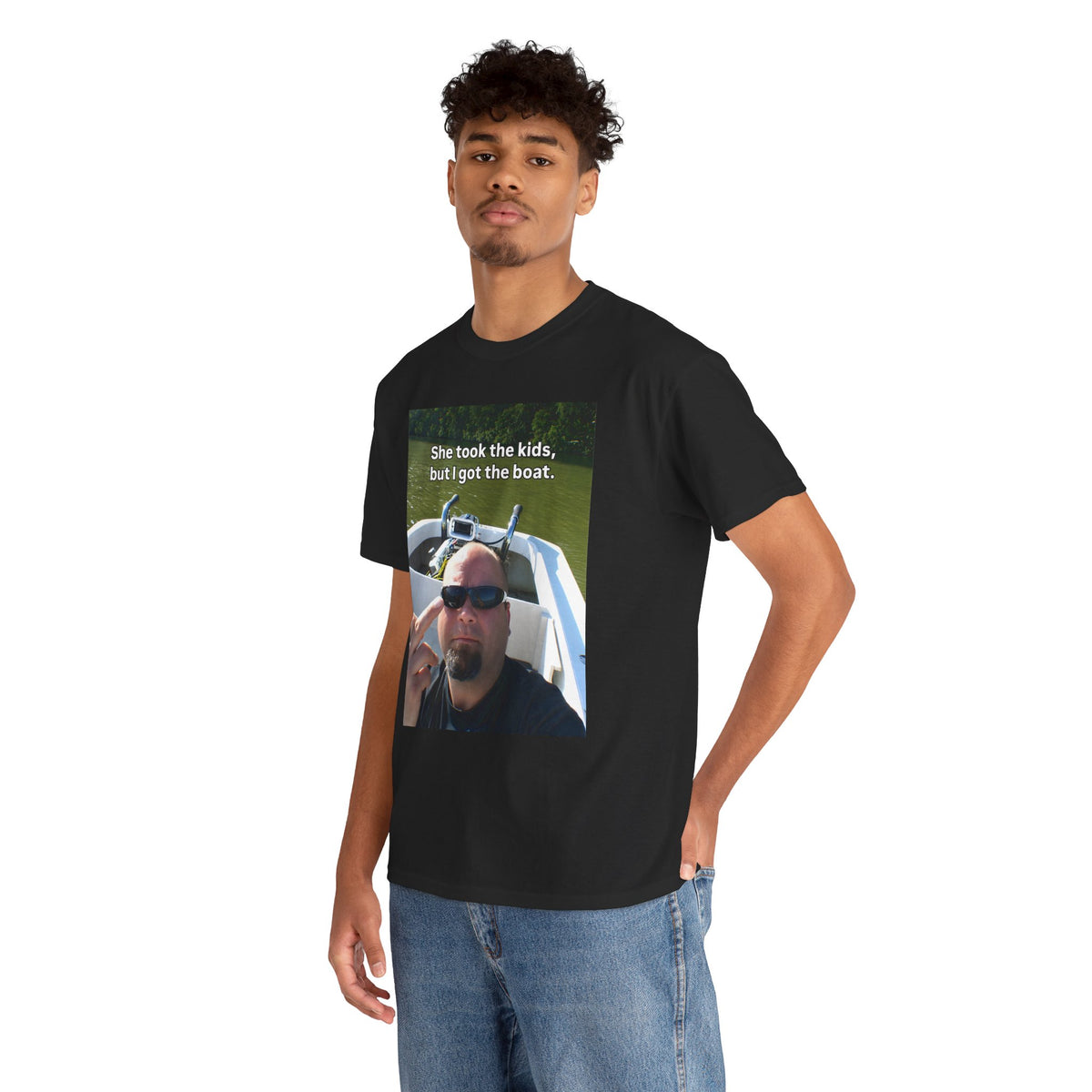 She Took The Kids But I Got The Boat Unisex Heavy Cotton Tee